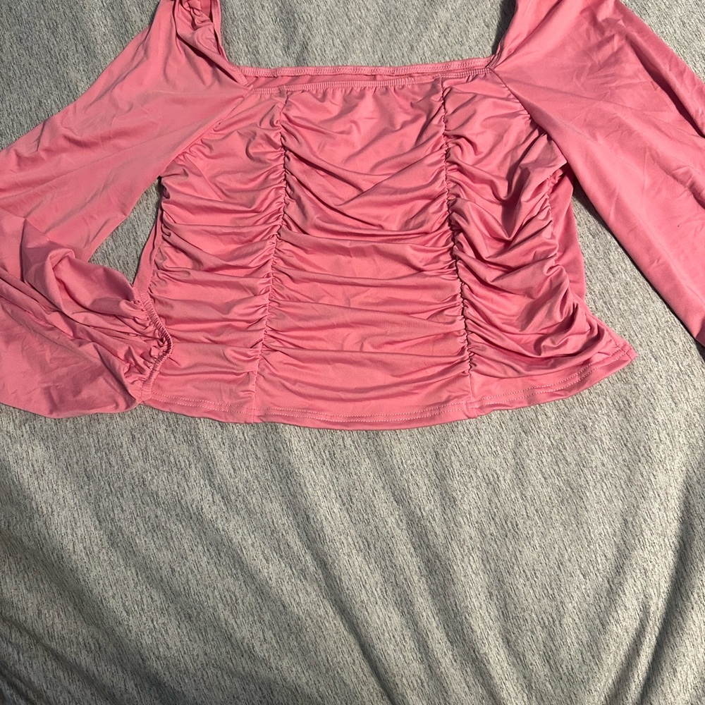 Pink Ruched Women's Top